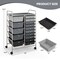 Rolling Storage Cart 15 Drawer Organizer With Wheels Craft Office Supply Organizer Steel Frame Multicolor Drawers